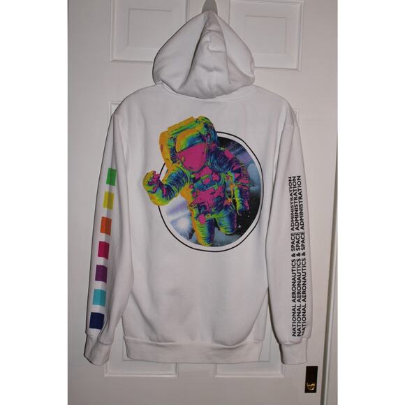 Hyper Space Men’s Hoddie white with Logo size M. - Picture 2 of 7